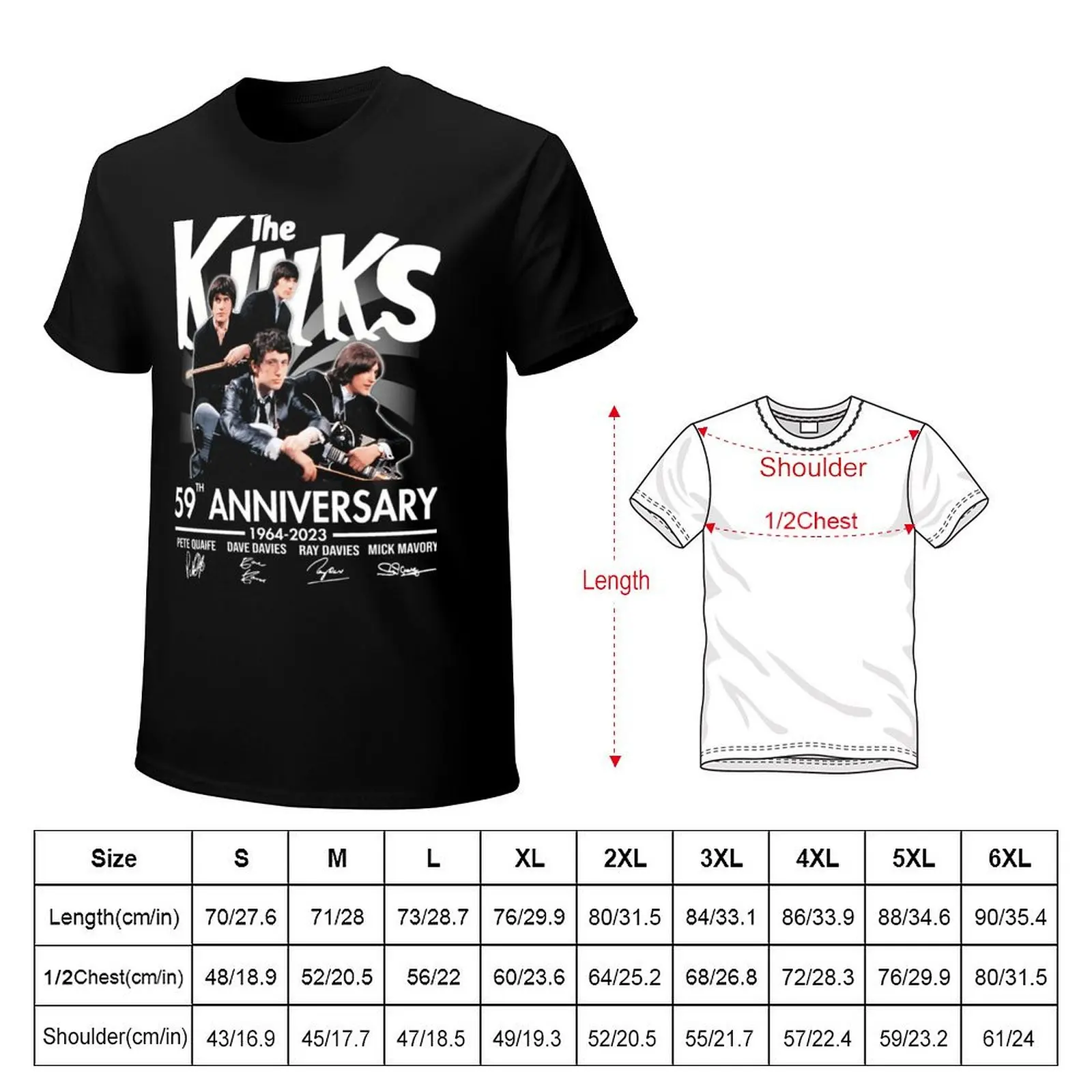 The kinks 59th anniversary 1964 2023 thank you for the memories black T-Shirt cotton t shirt pack T-Shirt