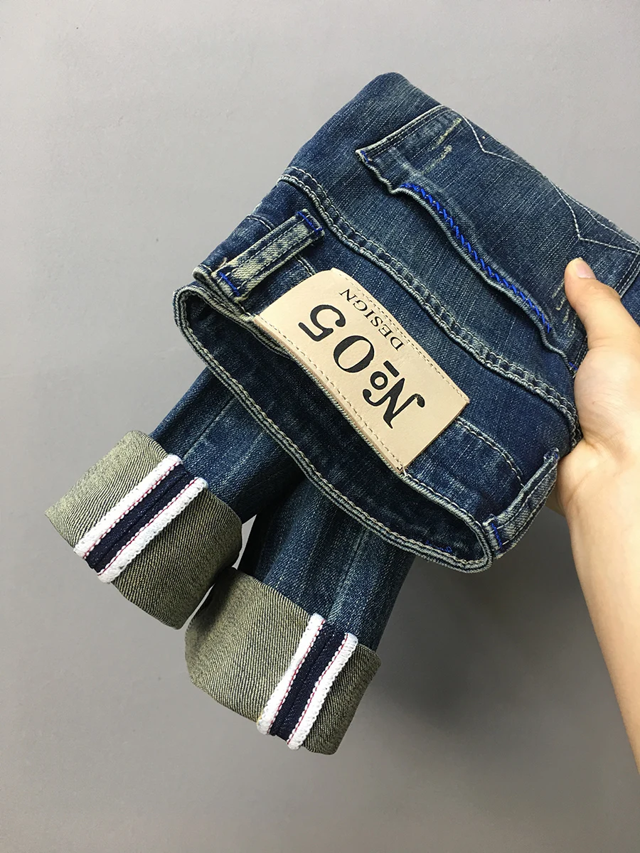 99.2% Cotton Soft Washed Denim Jeans for Men High Quality Slim Fit Straight Pants 2024 Autumn Fashion Y2k Youth Male Cityboys