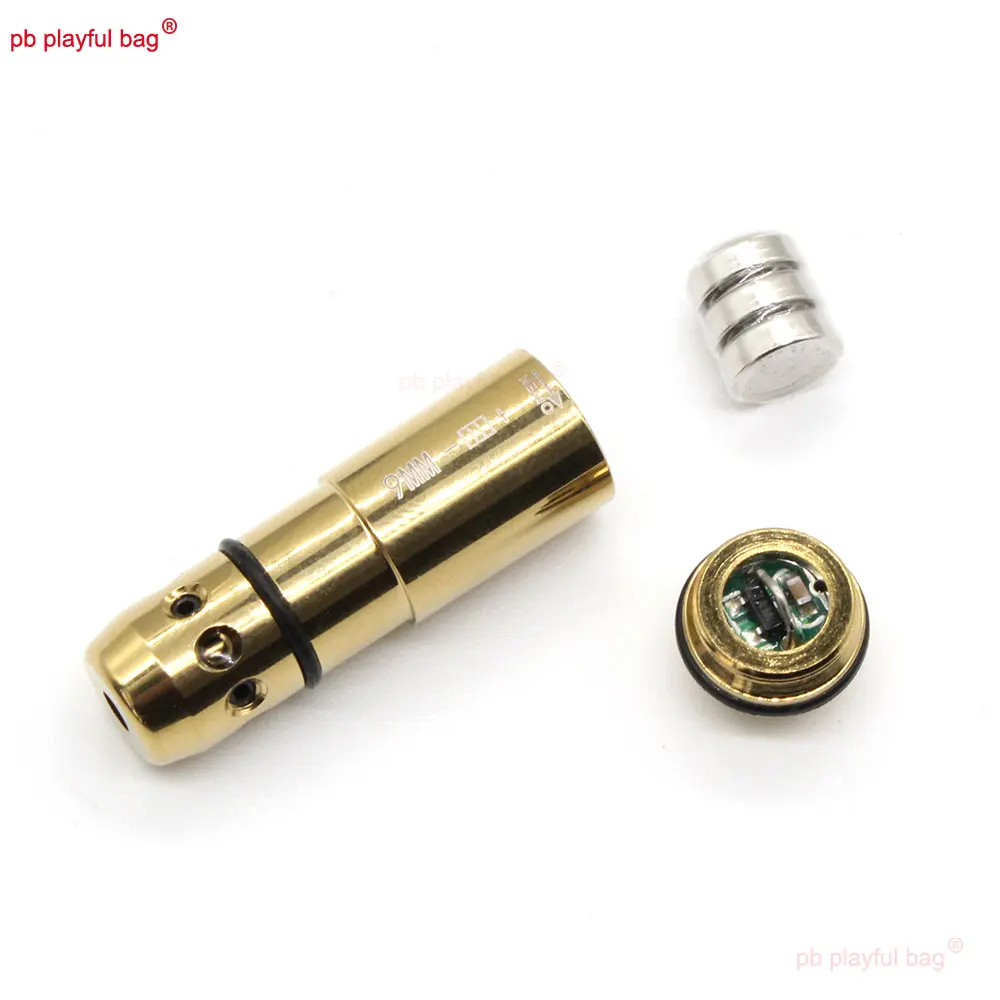 Red Dot Sight Brass Training Laser Bullet, Adulto CS Jogo Lançamento Toy Acessórios, Cone Head, Desporto ao ar livre, 9mm, 2MW, 9*19mm, QG498