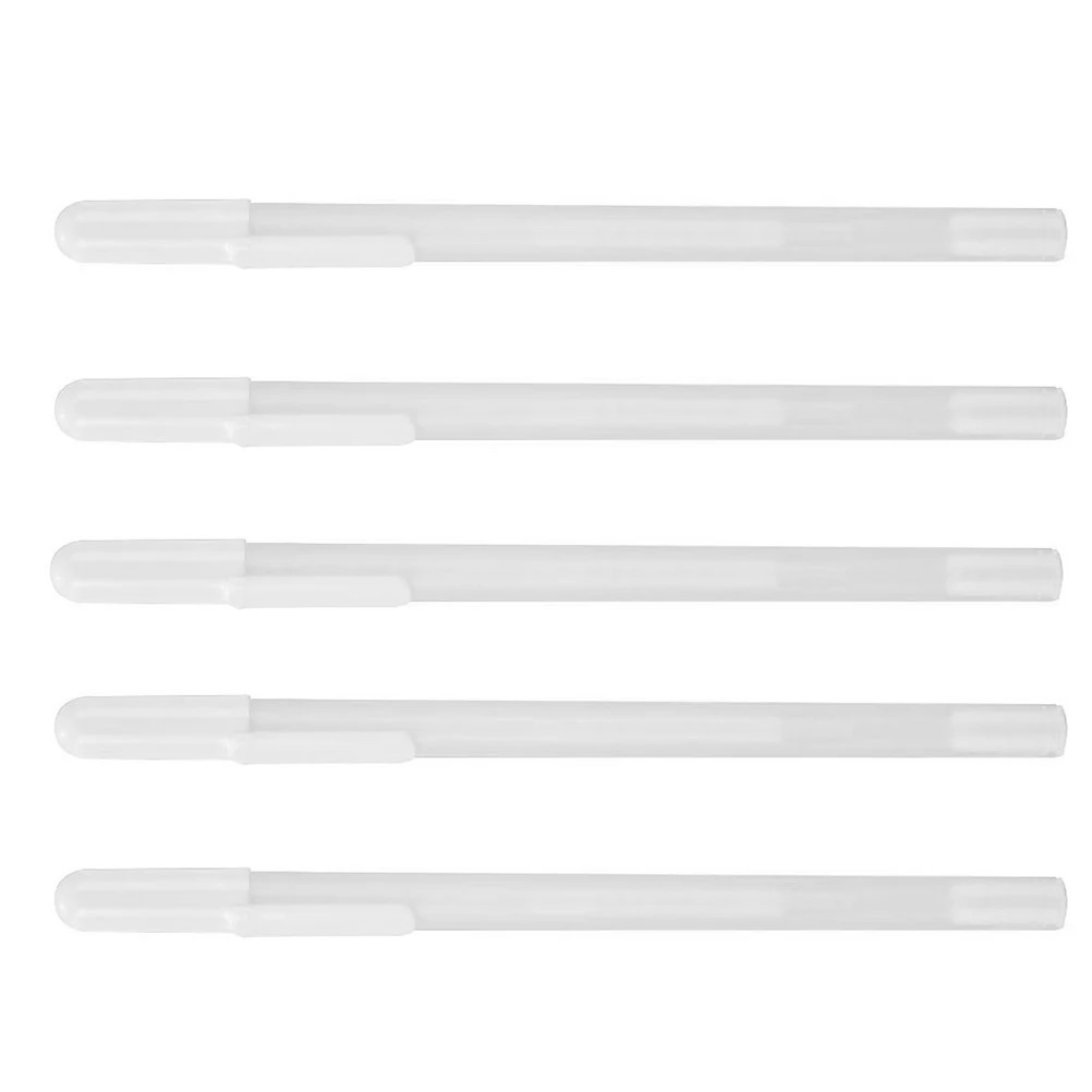 

5pcs White Gel Pens 0.8Mm Fine Tip Highlighter Waterproof Fast Drying For Drawing On Dark Paper Art Craft Scrapbook White Ink