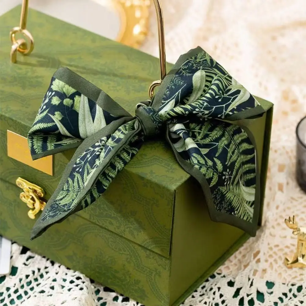 Neckerchief Camellia Scarves Textile ribbon dacron Headband Mid-Autumn Festival gift box scarf Plain weave Diagonal scarf