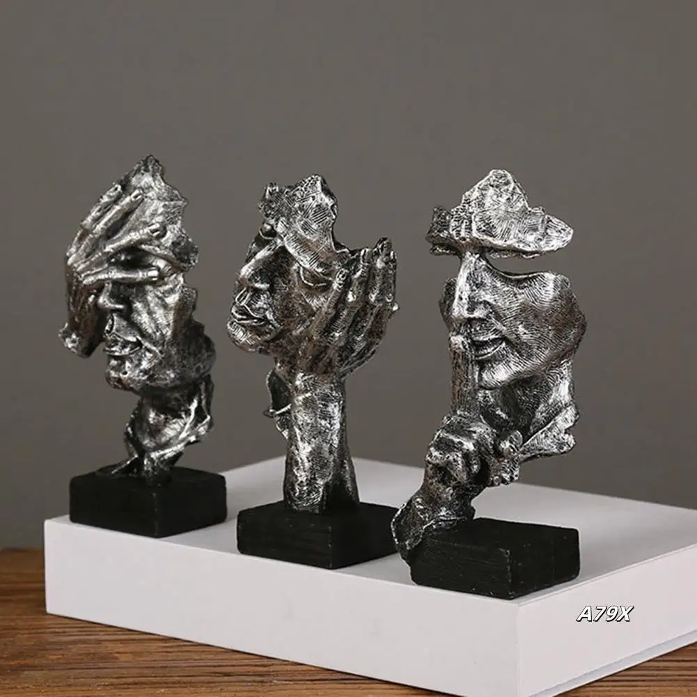 

Statue Abstract Resin Desktop Ornaments Sculpture Miniature Figurines Face Character Nordic Art Crafts Office Home