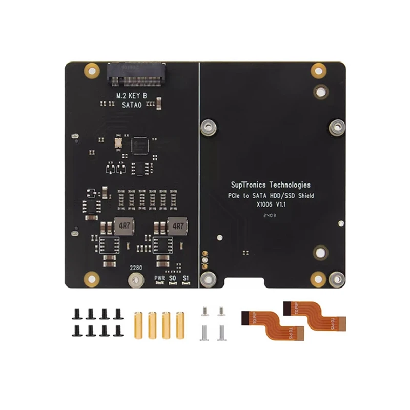 X1006 Pcie To 2.5Inch SATA SSD/HDD+M.2 2280 SSD Shield For Raspberry Pi 5 NOT Support Boot From SSD