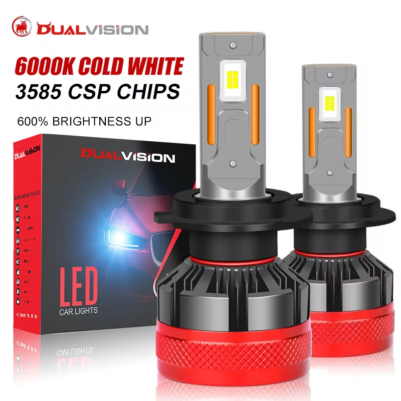 Dualvision H7 Led Canbus Car Headlight Bulbs 300W 30000LM H4 Led Lamp H9 H11 HB3 9005 HB4 9006 H1 9012 Hir2 LED 6000K Fog Light