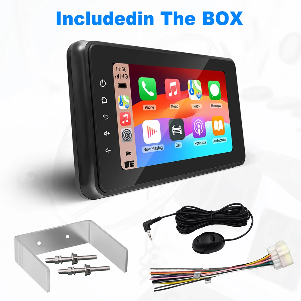 8 Inch Marine Waterproof Multimedia Player Wireless CarPlay IPX6 Bluetooth Marine Stereo for ATV Golf Cart CarPlay Android Auto