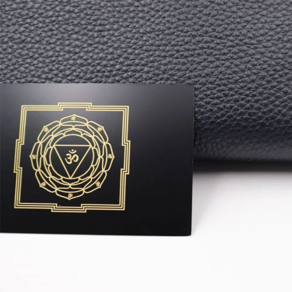 

Highly Personalized Customized Matt Black Brass Metal Business Card Gold Laser Engraving Metal Blank Business Card