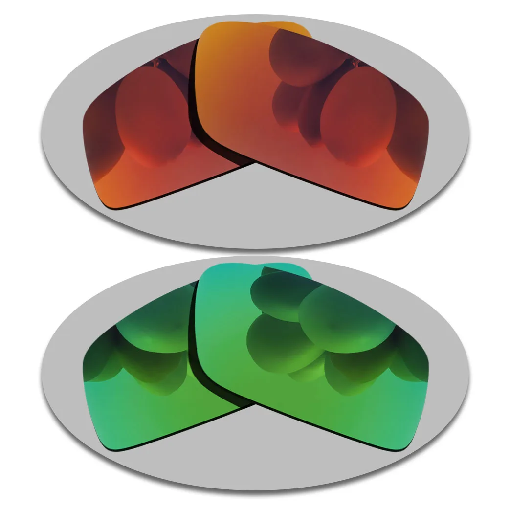 Fire Red&Green Lenses Replacement For-Oakley Twitch Polarized Sunglasses