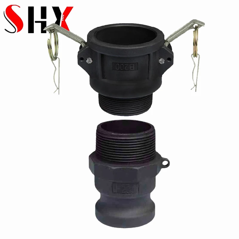 B+ F Type PP Plastic Quick Connector with Push-button Style External Threaded Male-female Ends Quick-install Connector DN25/DN32