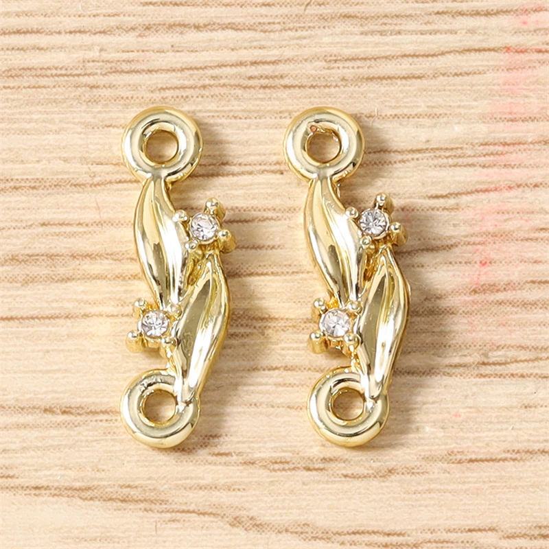 5 Stück niedliche gold- und silberfarbene Metall-Anhänger in Baumblattform für die Schmuckherstellung, DIY-Armbänder, Halsketten, handgefertigte Bastelbedarf – Detail 4