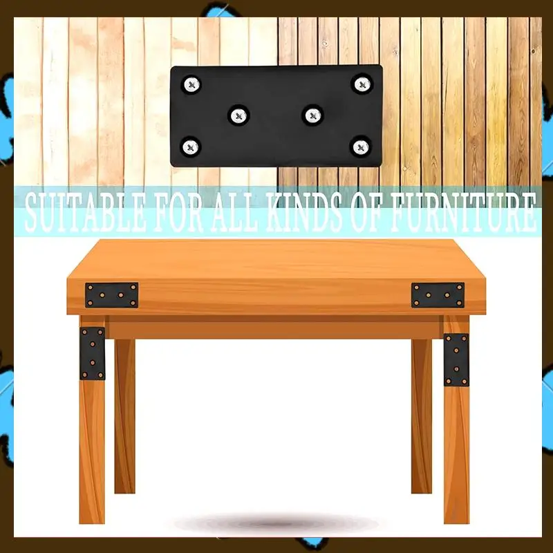 Promotion! 6PCS 48X127mm Flat Mending Plate Bracket With Holes Straight Steel Brace Fixing Joining Plate For Wood With 36PCS Scr