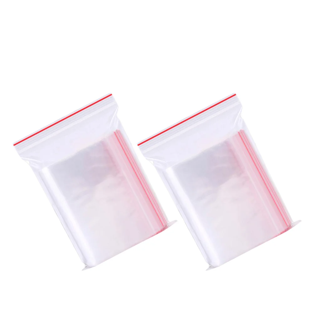 200 Pcs Storage Bags Earring Tea Mini Food Packaging Transparent Sealable Bracelet