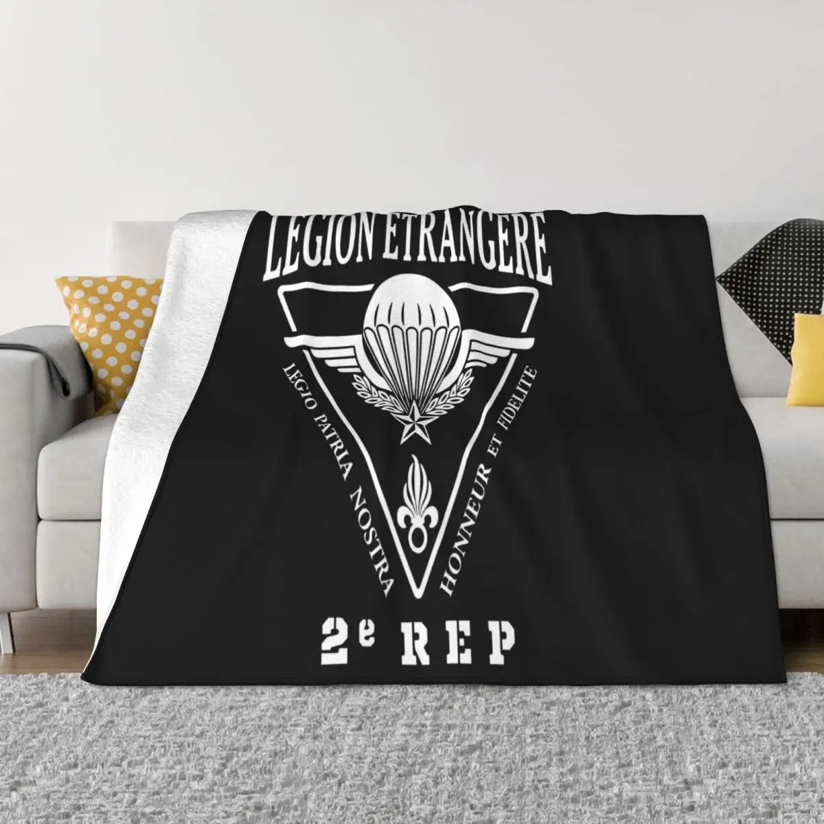 Legion Etrangere Paratrooper French Foreign Regiment Legio Patria Nostra Throw Blanket