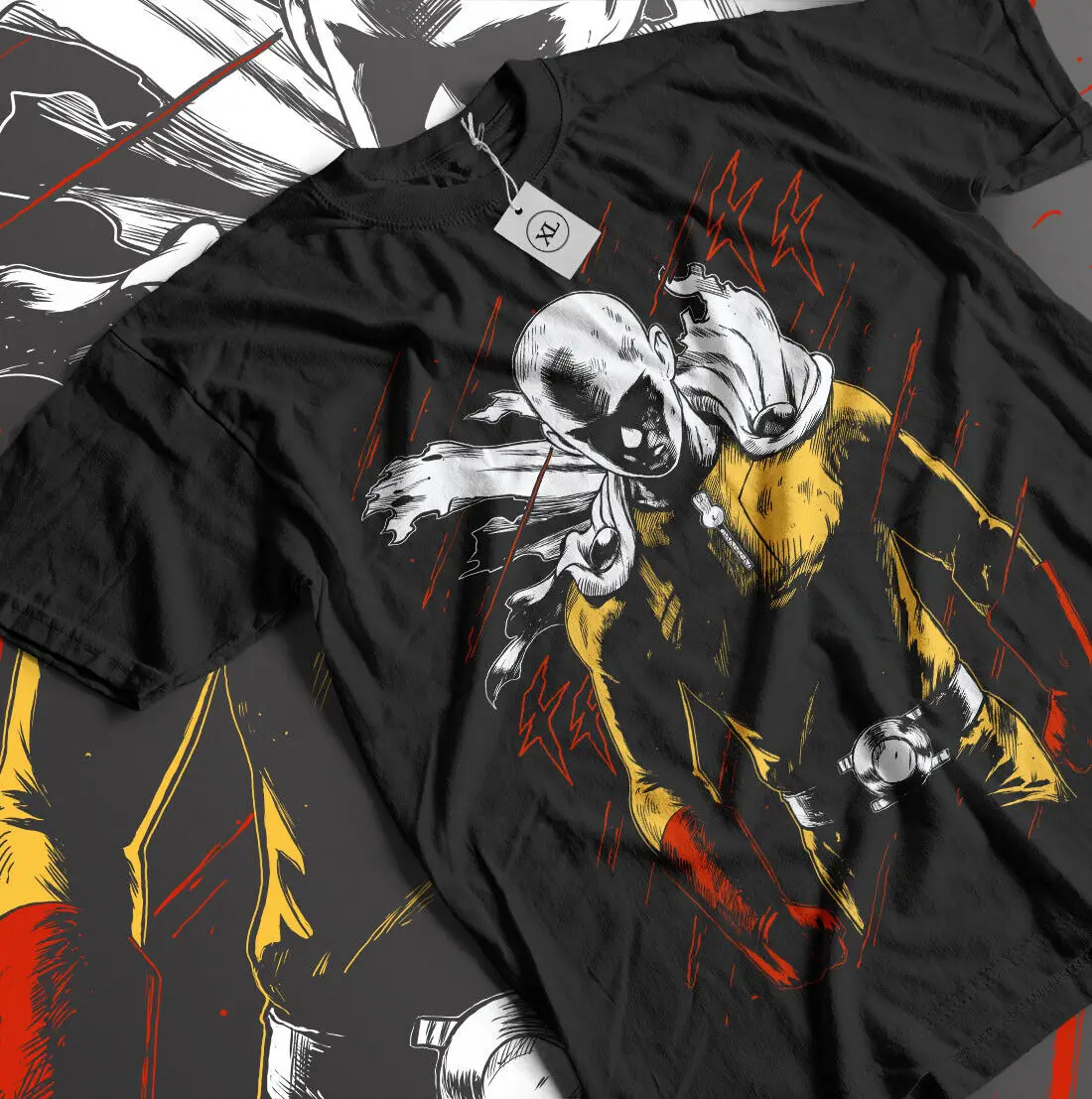 SAITAMA One Punch Man T-Shirt Horror Anime Manga Gifts Black Shirt All Size