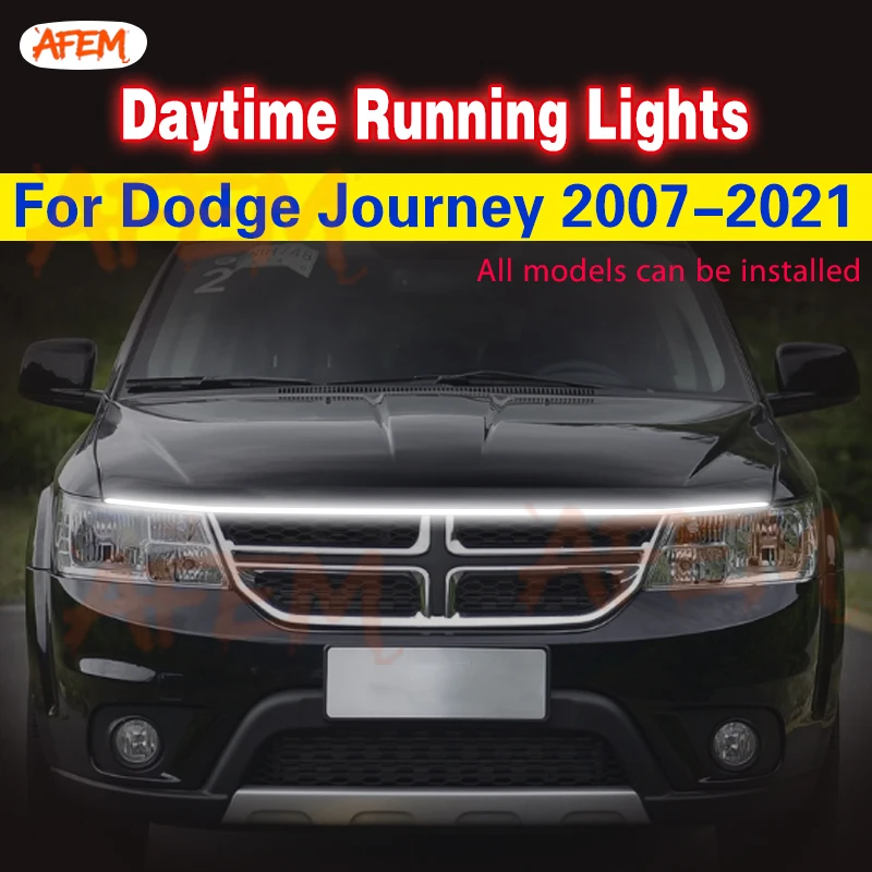 1PCS LED Car Daytime Running Light Fog Lamp Signal DRL 12v For Dodge Journey 2007-2021 Universal Auto Decorative Atmosphere Lamp