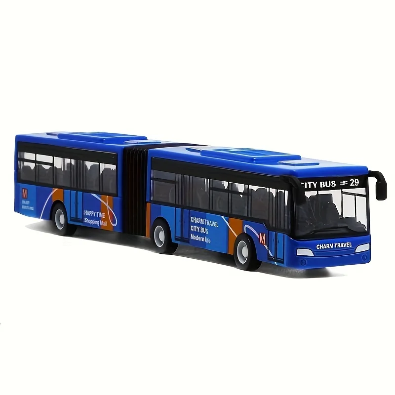 1 PCS City Bus Toy for Kids,Die Cast Alloy Pull Back Vehicles,Double-section Lengthened Toy Bus Model Cars Toys Educational Gift