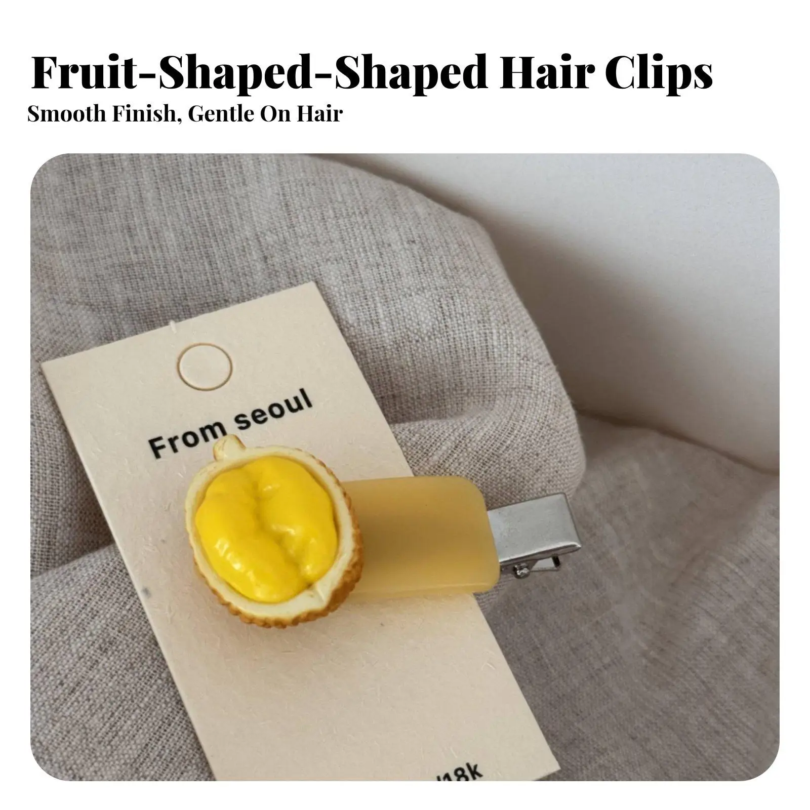 Whimsical Fruit Hair Clip Industrial Style for Women No Wrinkle Hold Cute Hair Accessories for Girls Summer Outing Hair