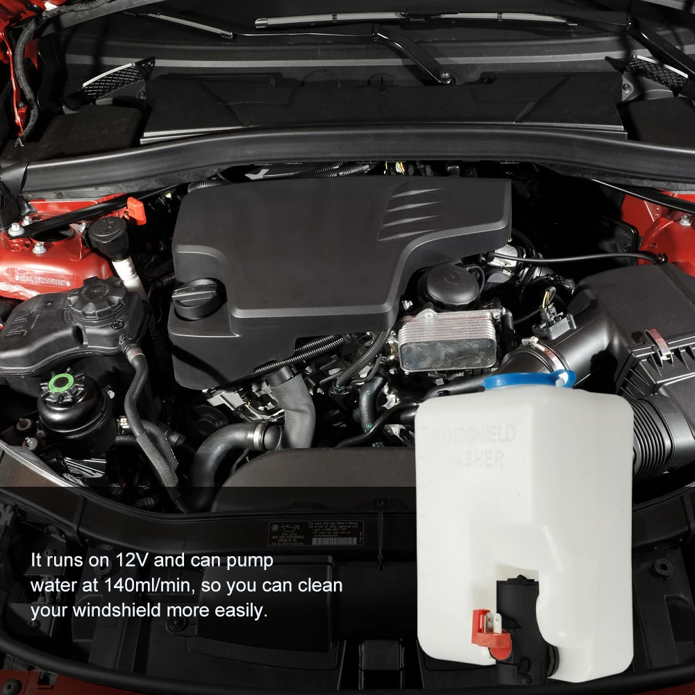 12V Windshield Washer Pump & Bottle Kit – 1.8L Tank With Hose & Jets – BCSMMCAR 4 thumbnail image