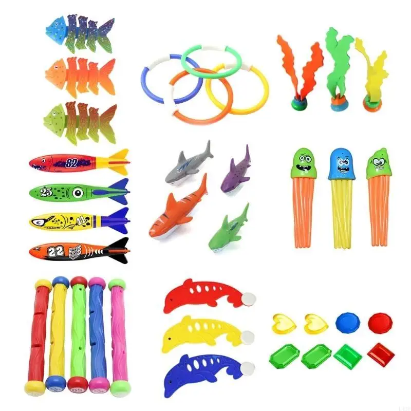 Swimming Pool Game Toy Sinking Toy Set Underwater Diving Gift for Kids Boy Girl 