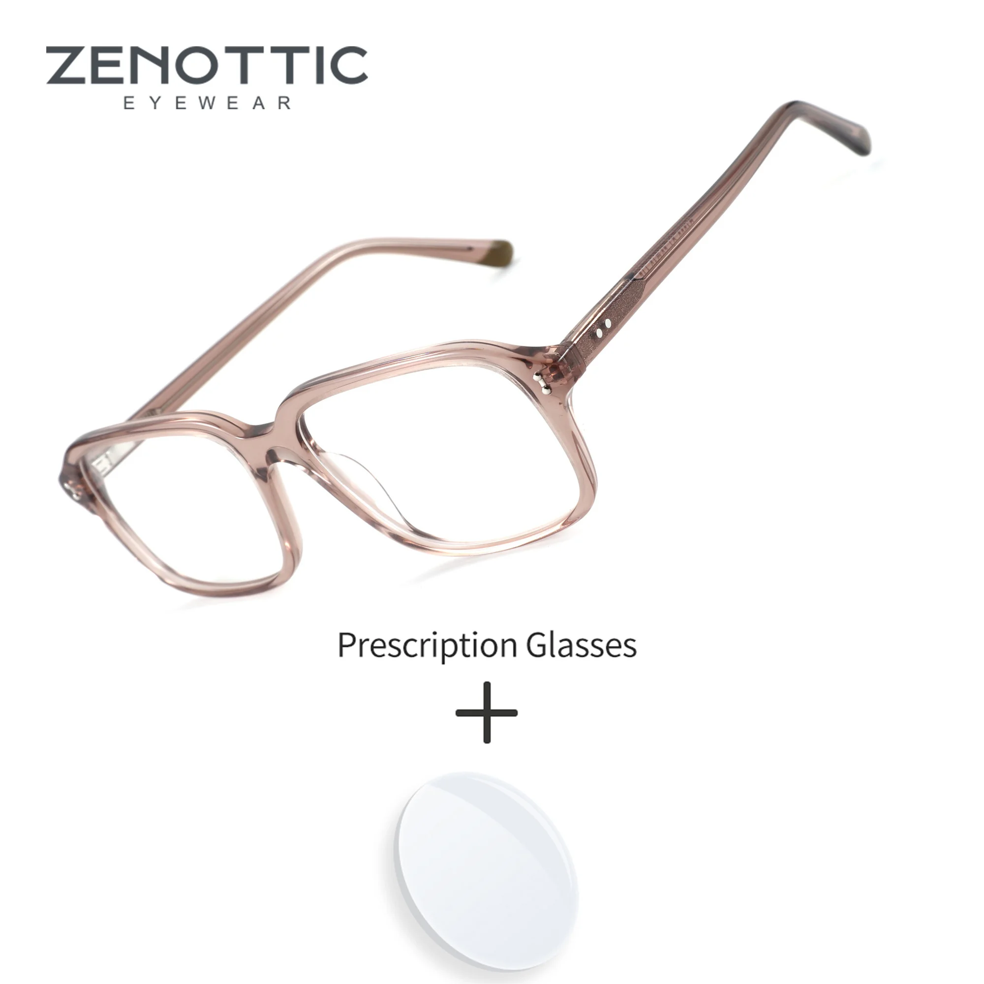zenottic-sサイズ、男性用、アセテート素材、度付きメガネ、累進レンズ、ブルーライトカット、普段使いに最適なスクエア型メガネ。