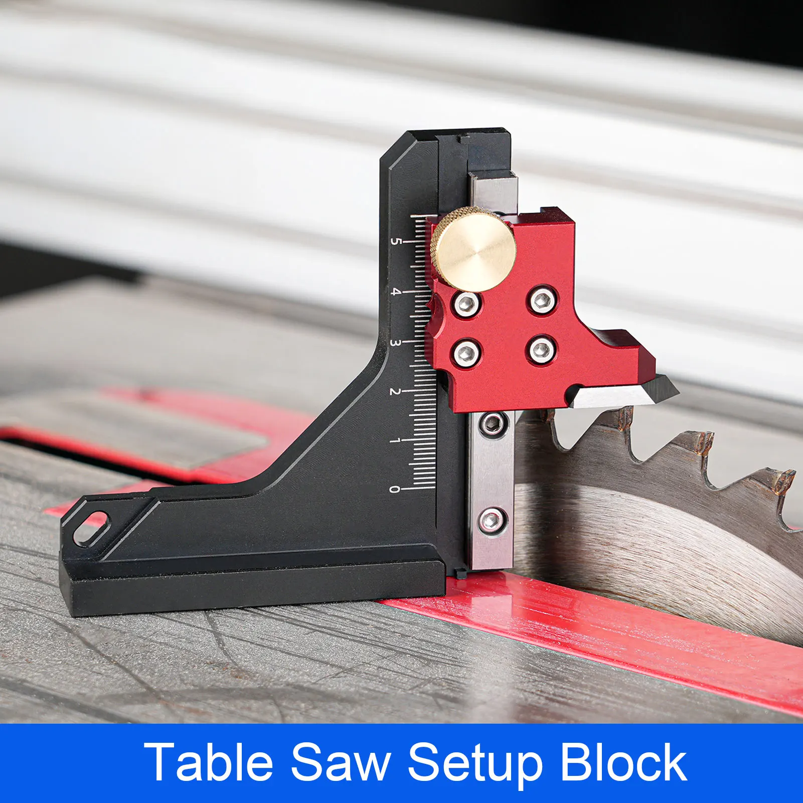 Table Saw Height Gage High Precise Aluminum Alloy Depth Measuring Ruler Setup Block for Woodworking Router Table