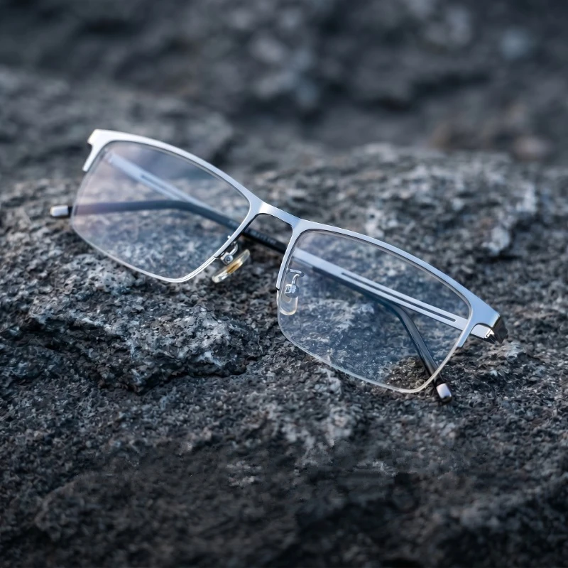 Fashionable Business Glasses Frame Ultra Light Progressive Photochromic Reading Glasses Half Frame Glasses Frame