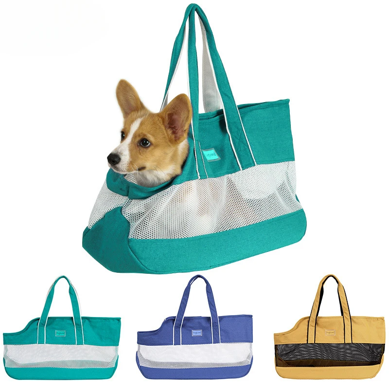 

Pet bag made of breathable canvas and mesh, suitable for dogs and cats, portable pet tote bag, dog carrier, pet outdoor supplies