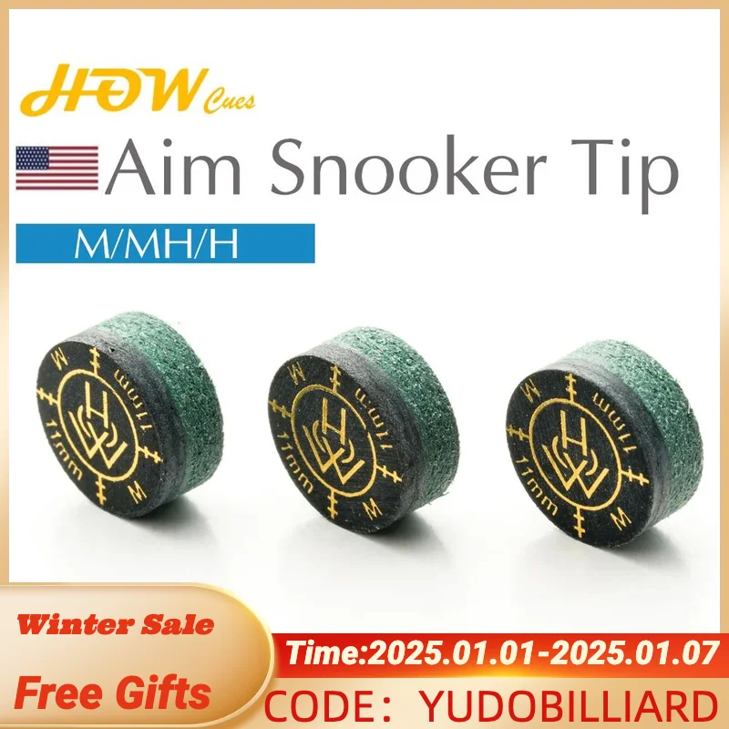 HOW Tip 11mm Aim Snooker Tip MH/M/H Pool Cue Tip Billiards Multilayer Snooker Cue Tips Professional Durable Billiard Accessories