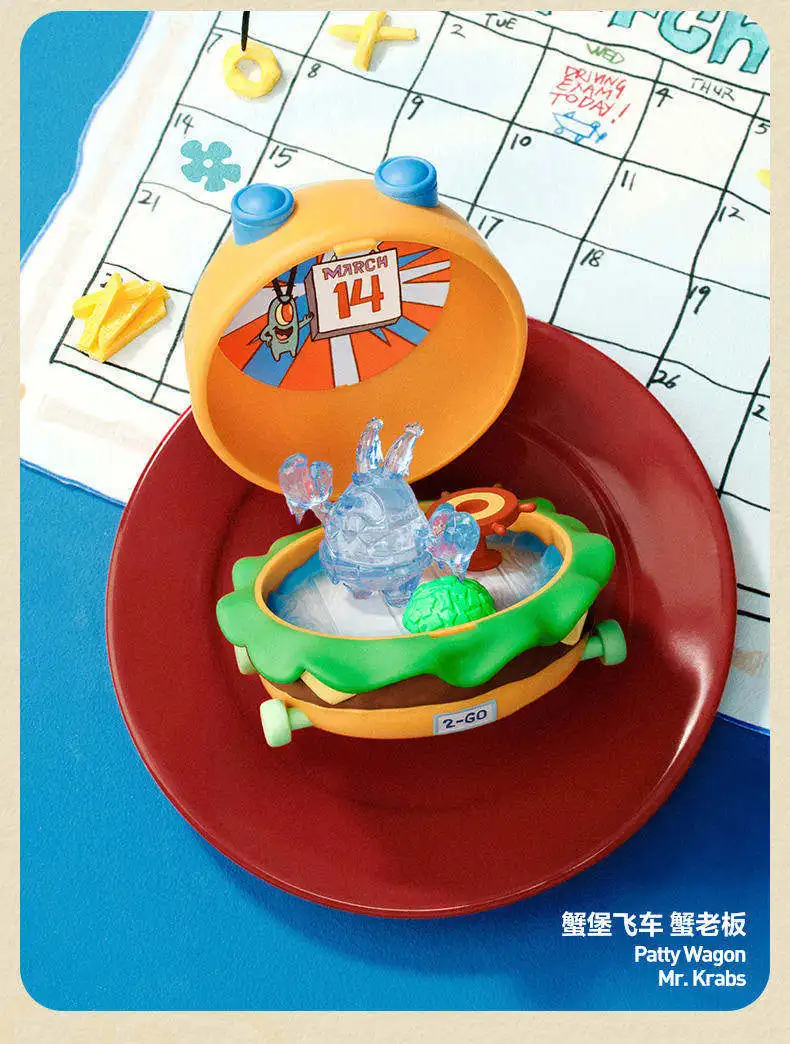 Original POPMART SpongeBob Krabby Patty Blind Box Sammlerstück Mini-Figur Heim Auto Desktop Dekoration Ornament Überraschungsbox Spielzeug – Detail 22