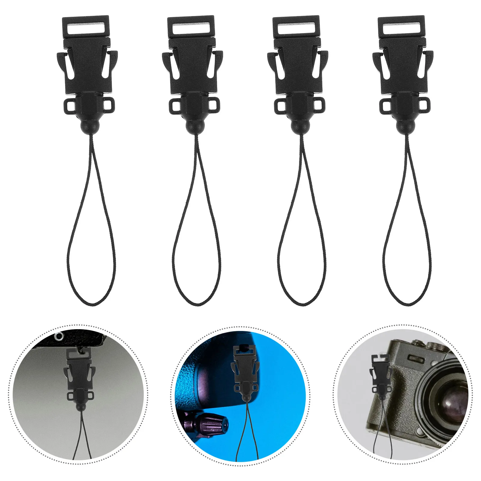 

4Pcs Quick Release Camera Strap Connectors Dslr Mirrorless Shoulder Strap Conversion Ring Secure Attachment Black