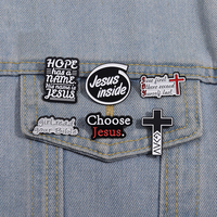 Hope Has A Name His Name Is Jesus Enamel Pins Custom Christian Faith Cross Brooches Lapel Badges Punk Jewelry Gift for Friends