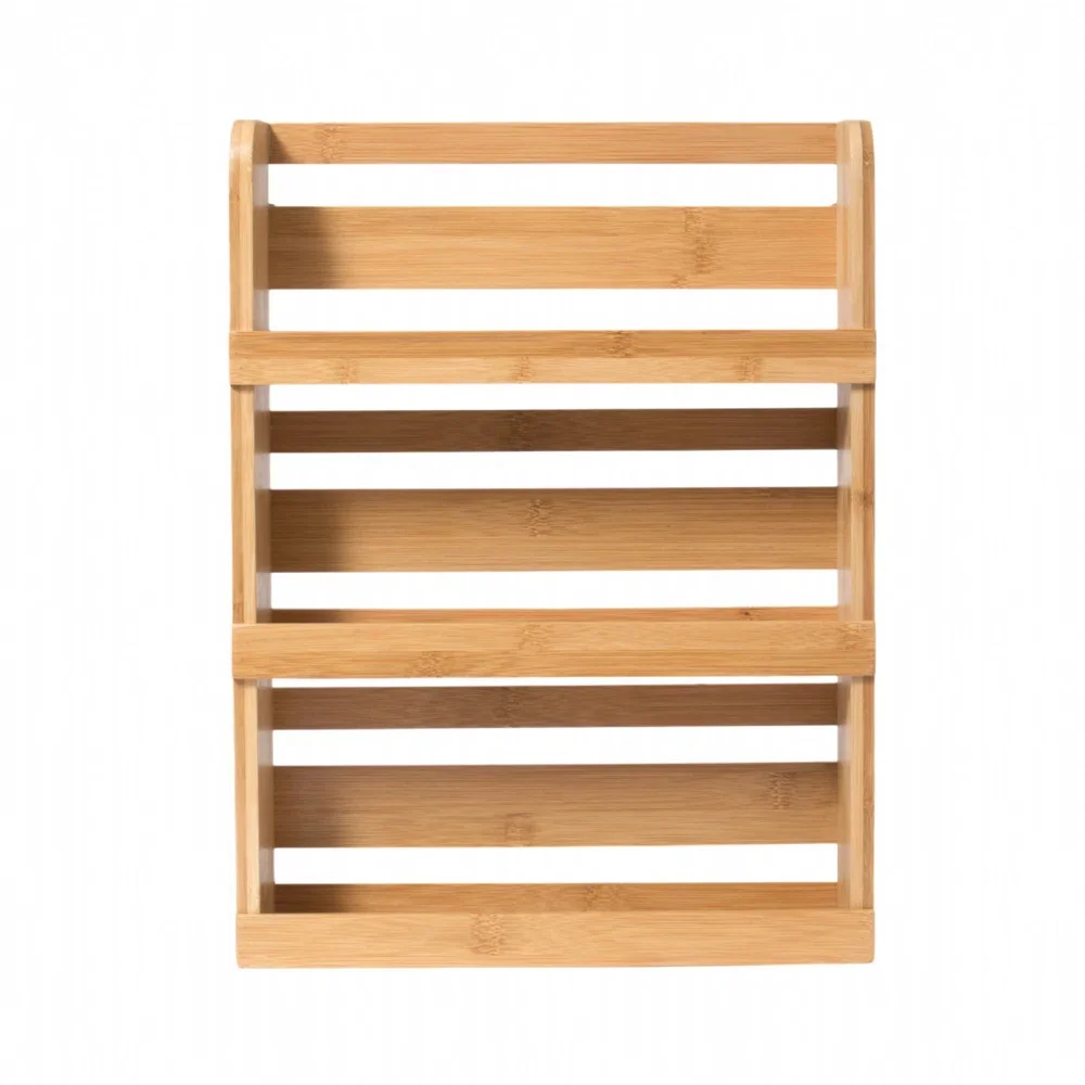 Bamboo Spice Rack Organizer for Cabinet 3 Tier Spice Shelf for Kitchen Storage and Organizer