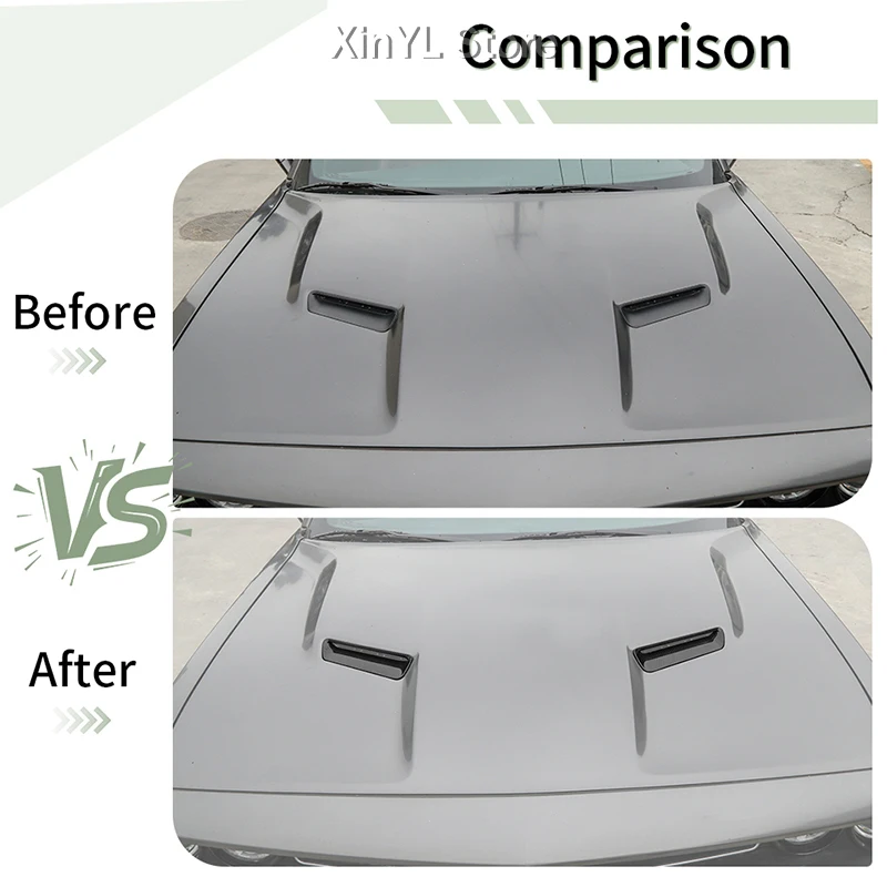 Car Headlight Trim Ring Hood Vent Protective Decoration Cover for Dodge Challenger 2015-2026 Car Exterior Accessories