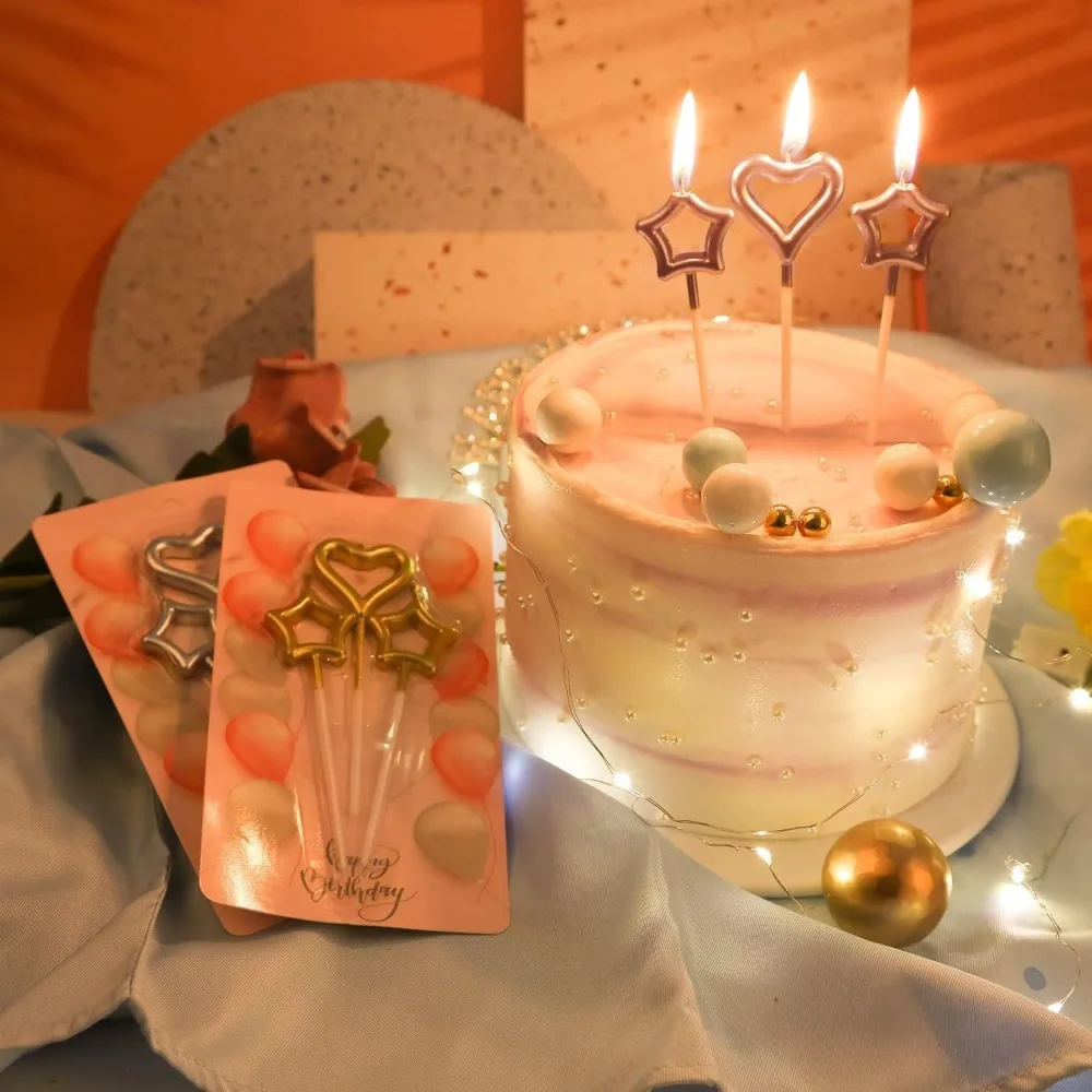 Geburtstagskerzen mit Farbverlauf in Blau, 6/24 Stück, metallische Kuchenkerze für Geburtstagsfeier, eisblaue Geburtstagskuchen-Cupcake-Dekorationen – Detail 20