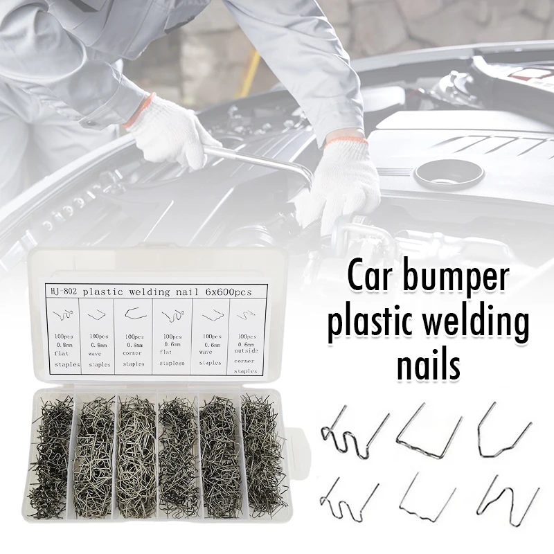 600pcs Stainless Steel Hot Stapler Staples for Auto Plastic Repair Machine Welding Wire Bumper Fender Soldering Car Accessories