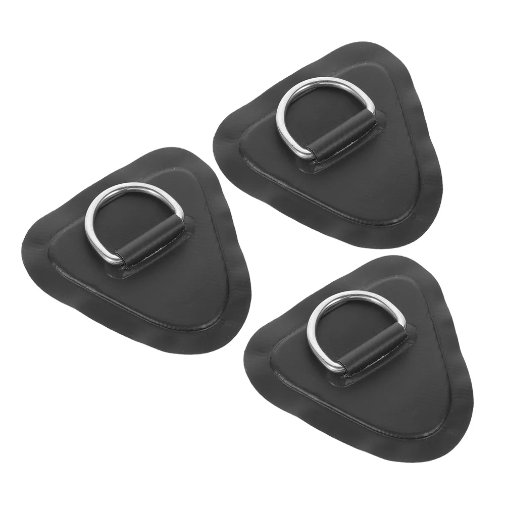 

3pcs Kayak Accessories Stainless Steel PVC Buckles for Rope Fixing Inflatable Boats D Rings Black Color Deck Rigging Hardware
