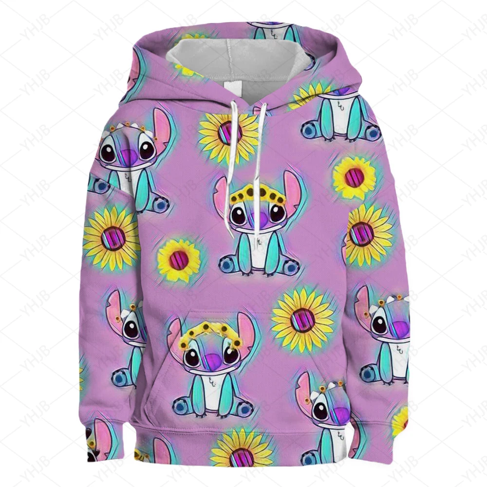 Kawaii Lilo Stitch Hoodie Kids Clothes Girls Clothing Fashion Baby Boys Clothes Autumn Warm Stitch Sweatshirt Children Tops