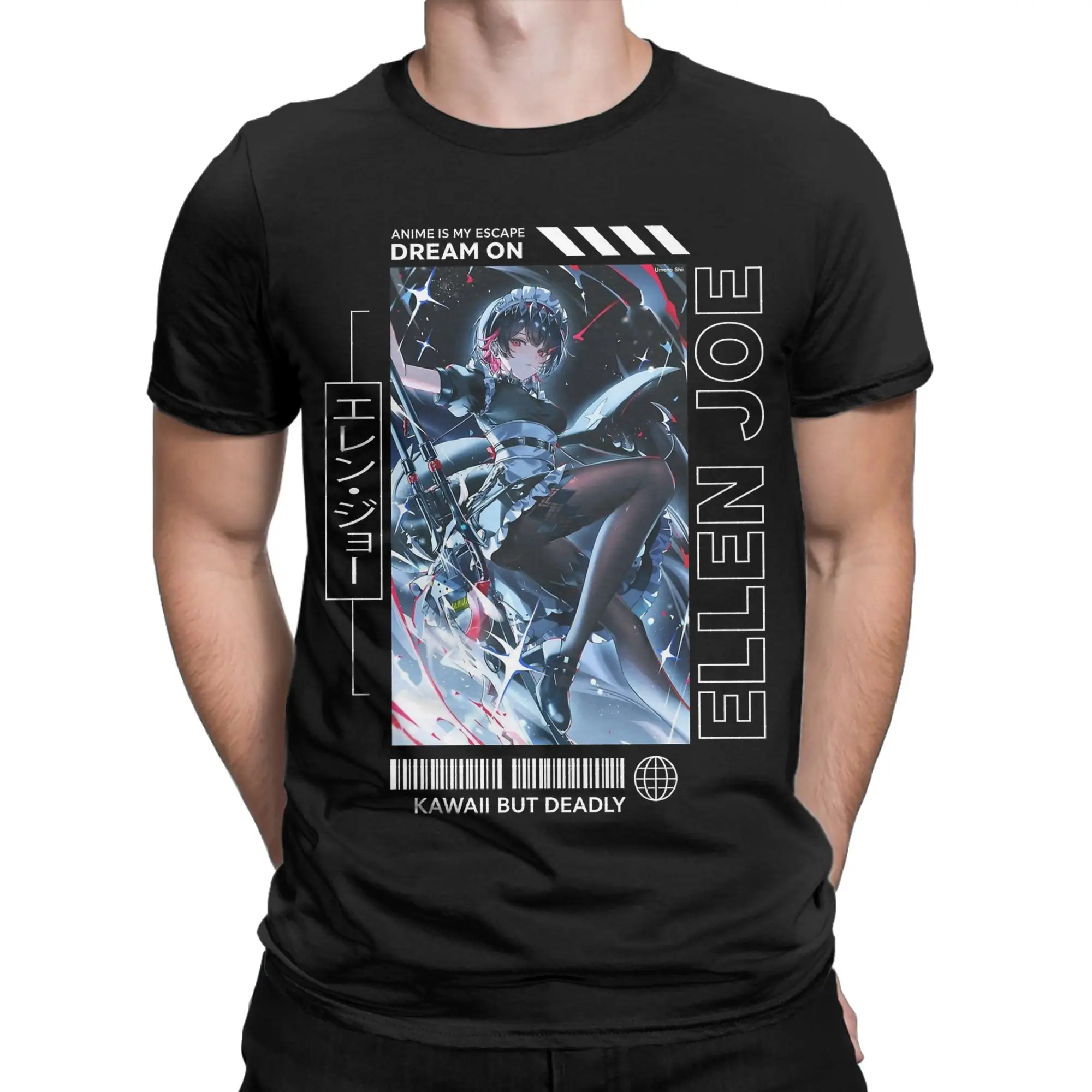 Ellen Joe Zenless Zone Zero T-Shirt Men  Funny Pure Cotton Tee Shirt Crew Neck Short Sleeve T Shirt New Arrival Tops