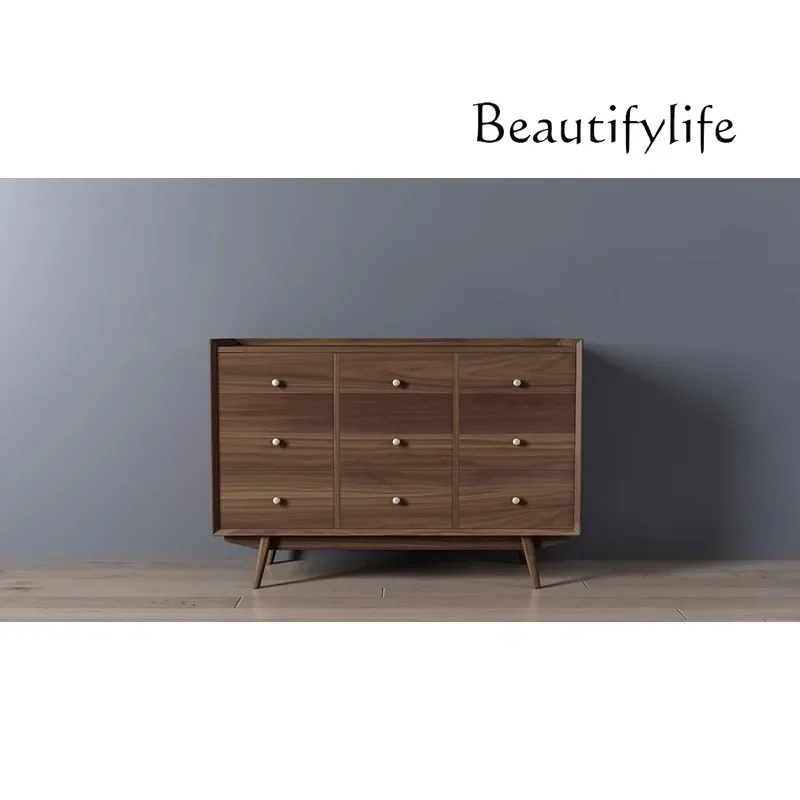 M Modern Light Luxury Black Walnut Storage Multifunctional Cabinet TV Display Cabinet Locker