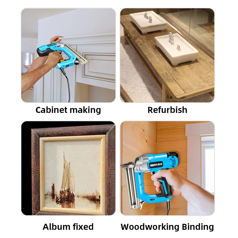 2300W Electric Nailer Straight Staple Nail Gun F30/F25/F20/F15 220V Woodworking Tool Furniture Tacker for Home Improvement