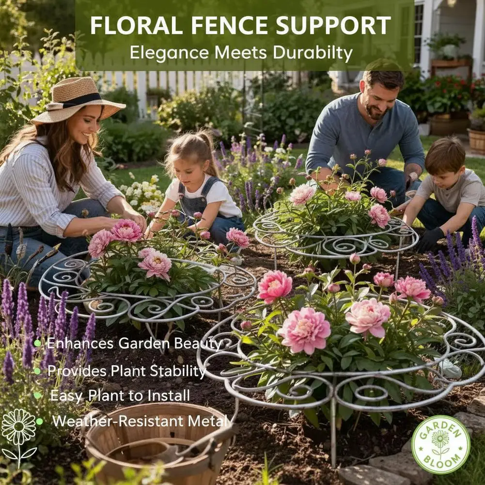 Peony Cage Heavy Duty Metal Weather-Resistant Grow Through Plant Support for Tall Heavy Flowers Peonies Roses Hydrangeas