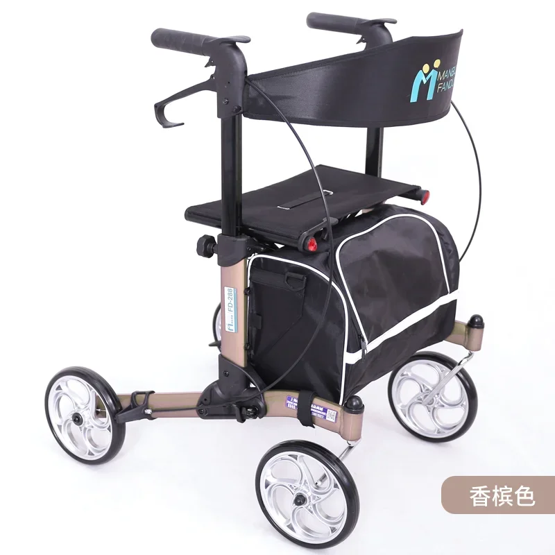 Shopping cart,7.5kg  shopping cart, shopping cart, walking aid, four wheels, push and sit aluminum alloy folding.