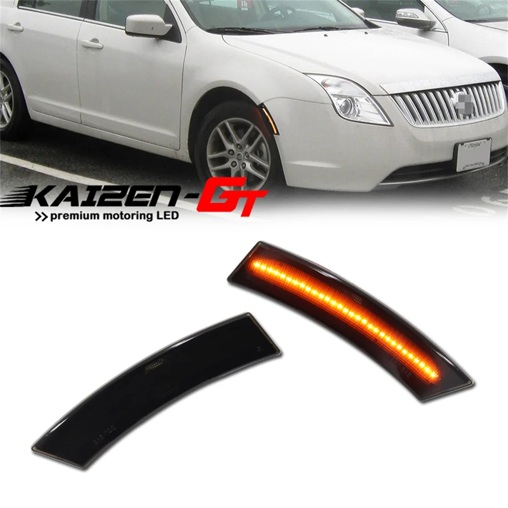 

Smoked Lens Amber Yellow LED Car Front Bumper Side Marker Indicator Lights Turn Signal Lights For Mercury Milan 2010 2011 2012