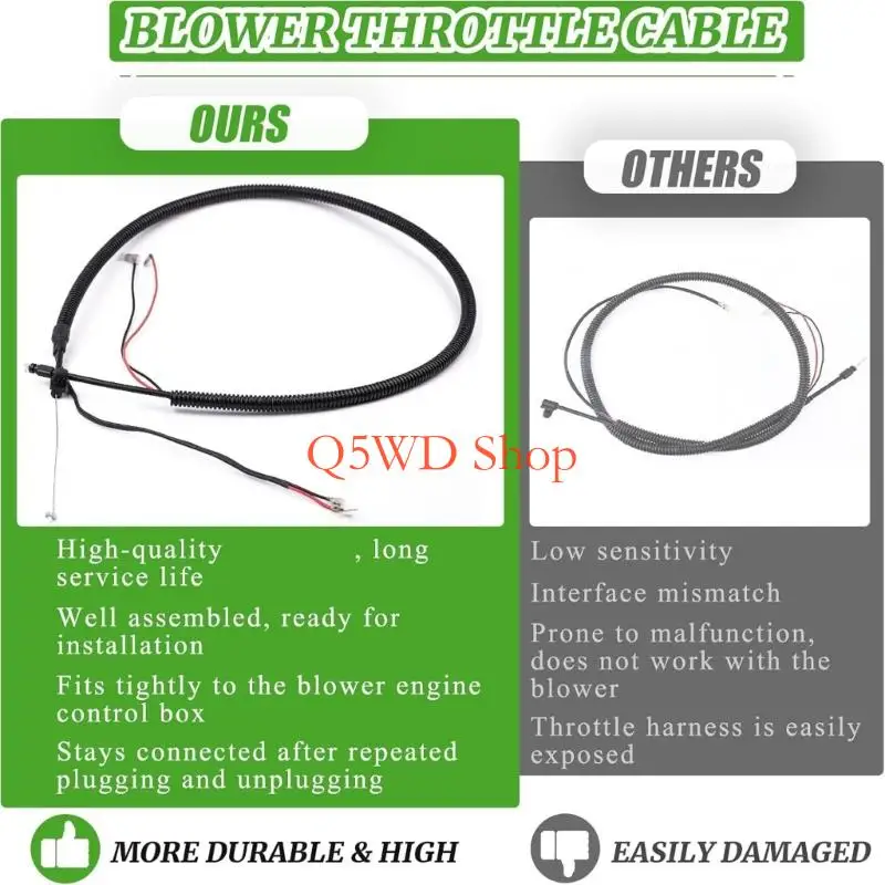 Q5WD Replacement Cable Starter Rope Suitable For RY38BP 38CC Backpack Blower Throttle System Part 291899001 Easy Installation