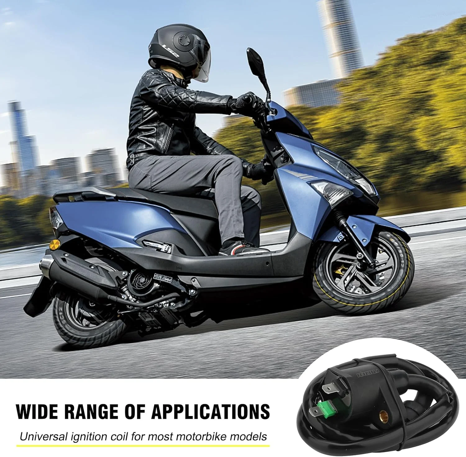 NIBBI Zündspule Hochdruck-Zündspule für GY6 50cc 125cc 150cc 170cc 200cc 250cc Motoren Motorrad Moped Roller ATV – Detail 1