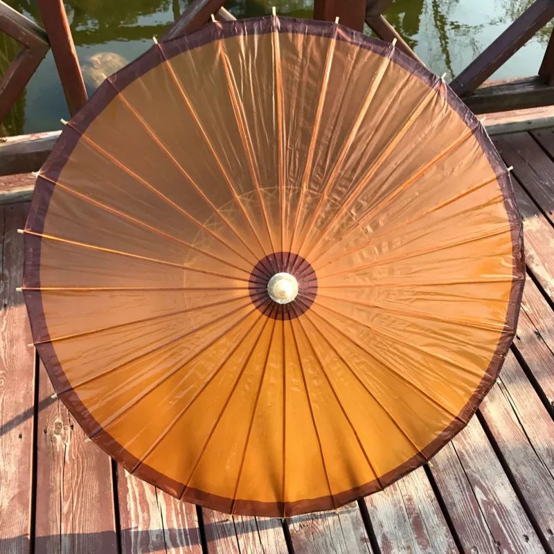 Oiled Paper Folding Umbrella Wooden  Rain Women Decor Transparent  Dance Umbrella Peony Flower Chinese Umbrella Japan Parasol