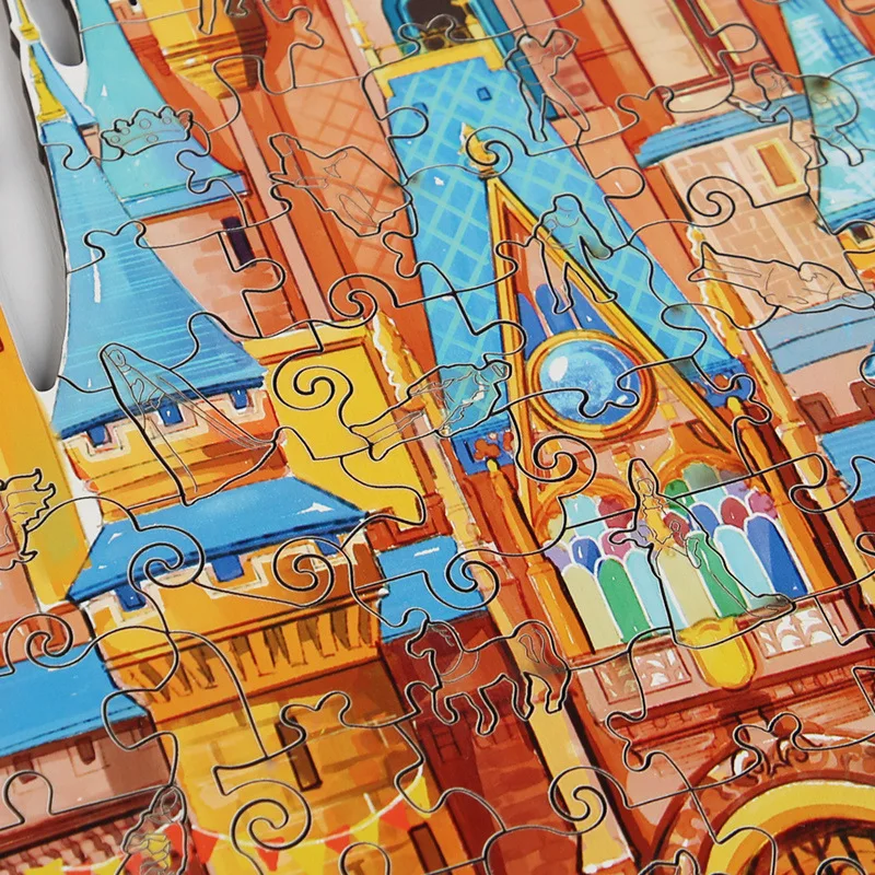 Drewniana zabawka dla dzieci - ukryty zamek, układanka, zabawka edukacyjna rozwijająca koordynację wzrokowo-ruchową i rozwijająca umysł dziecka.