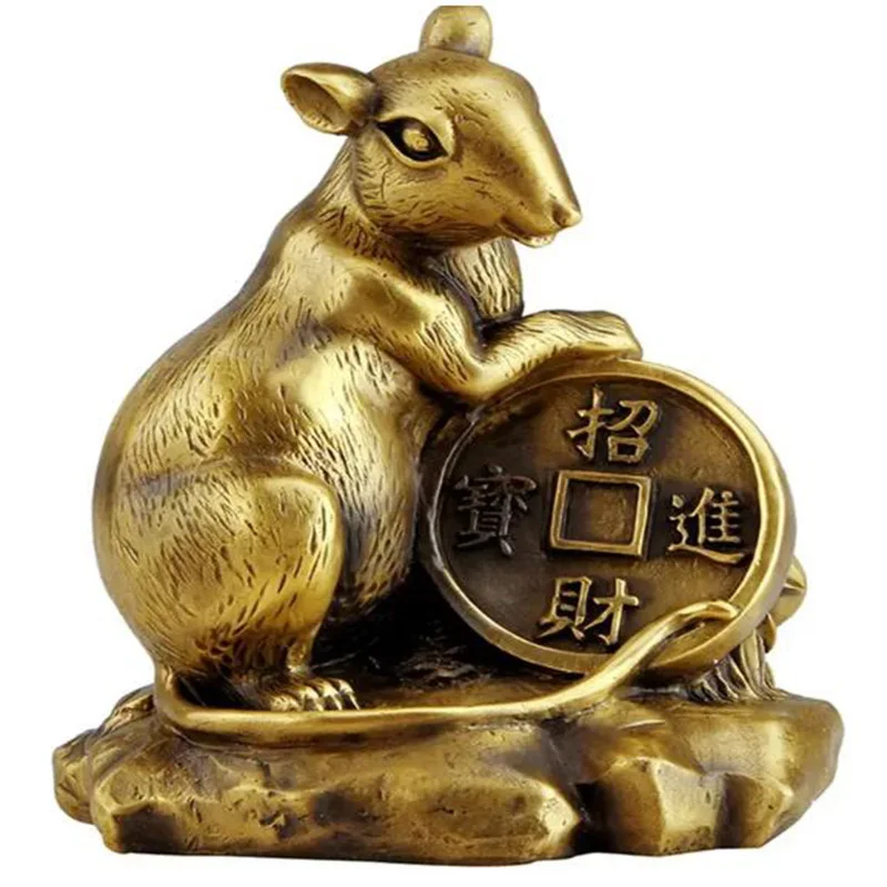 

A small copper ornaments Zodiac Zodiac decorations mouse Home Furnishing Feng Shui lucky handicrafts