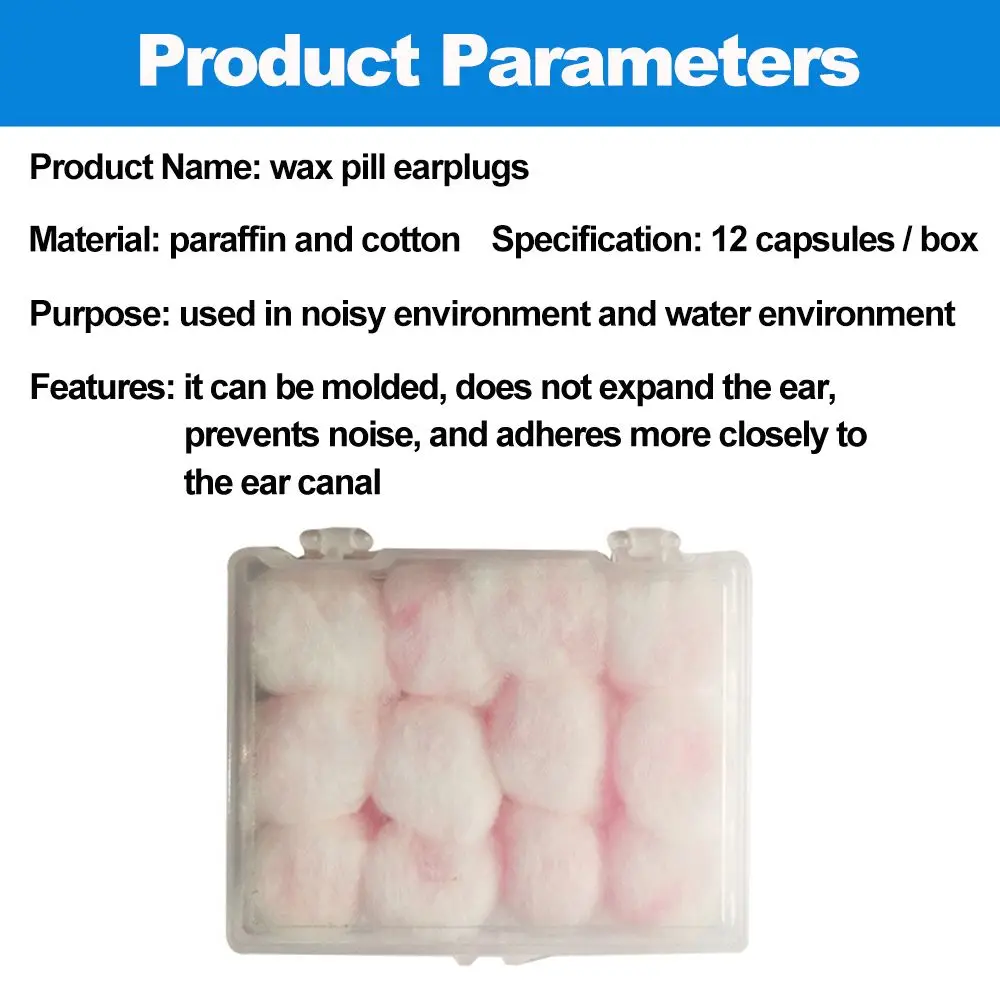 2/4/6/12/20PCS Gift Soft Wax Cotton Earplugs Wax Kneadable Ear Plugs Airplane Sound Insulation Noise Reduction Ear Plug Unisex