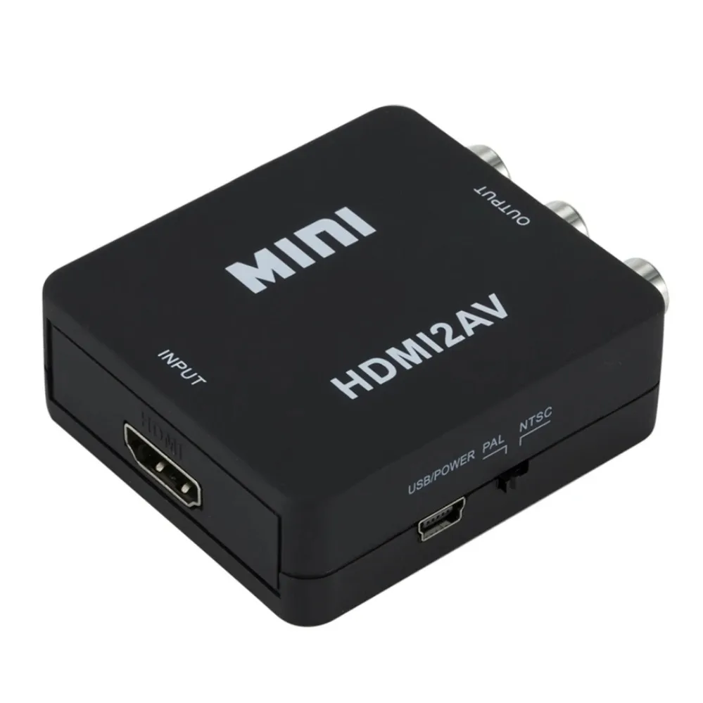 HDMI-compatible To AV RCA CVSB L/R Video Scaler Converter Box Support NTSC PAL HD 720P/1080P AV RCA to HDMI-compatible Adapter