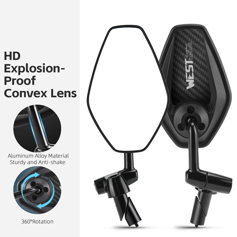 

Bicycle Rearview Mirror Anti Glare Aluminum Alloy Bracket Anti Shake Stable with Hexagonal Wrench Bicycles Accessories